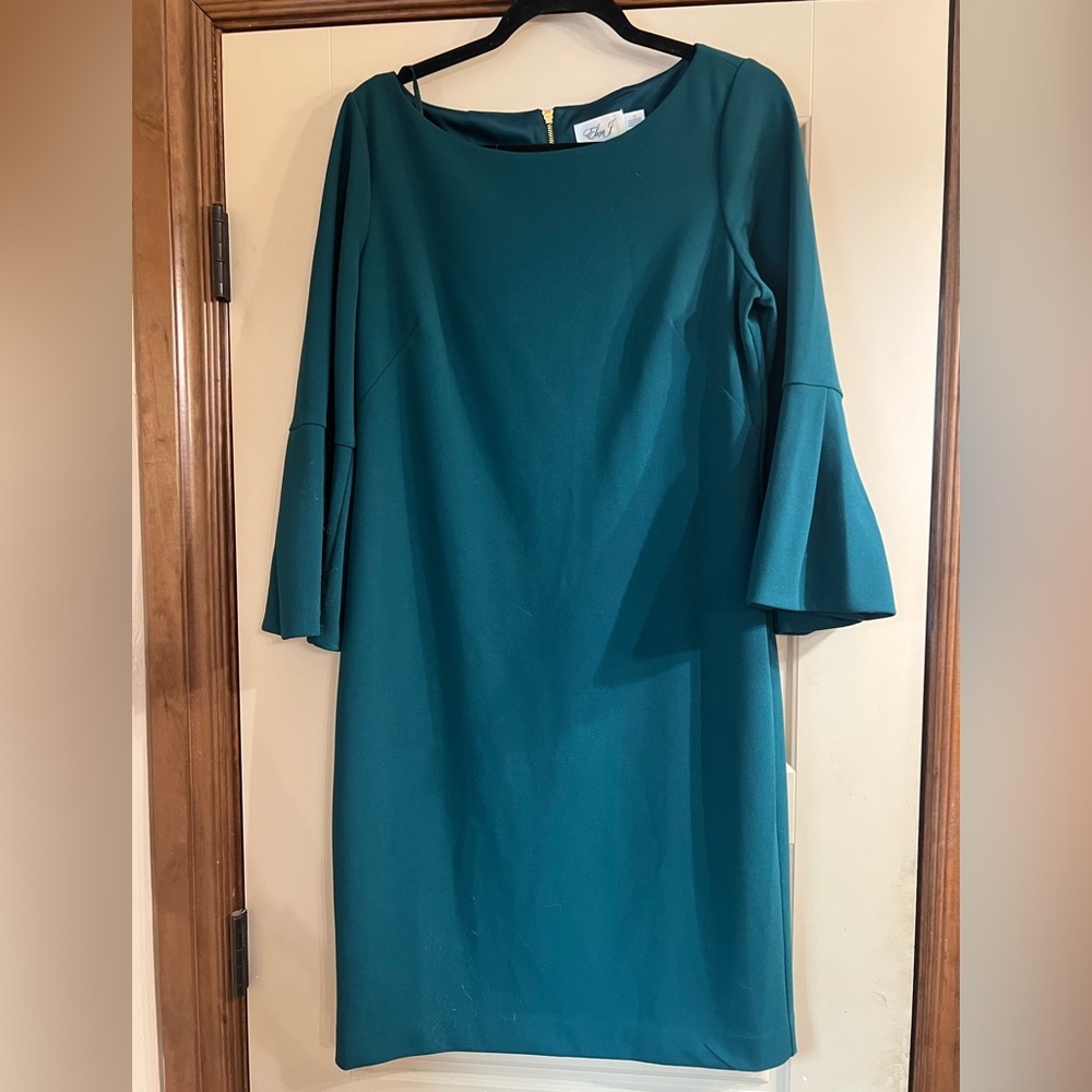 Eliza J Teal Long Sleeve Dress